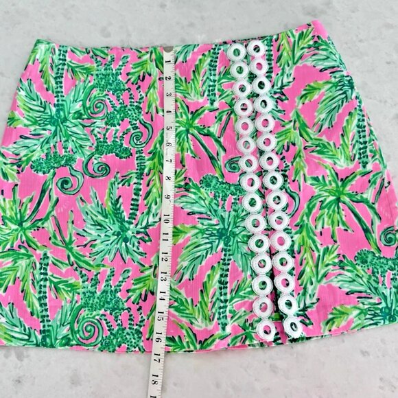 Lilly Pulitzer Tawney Skort Prosecco Pink Hangin Around Palms Skirt Size 12 - Picture 11 of 14